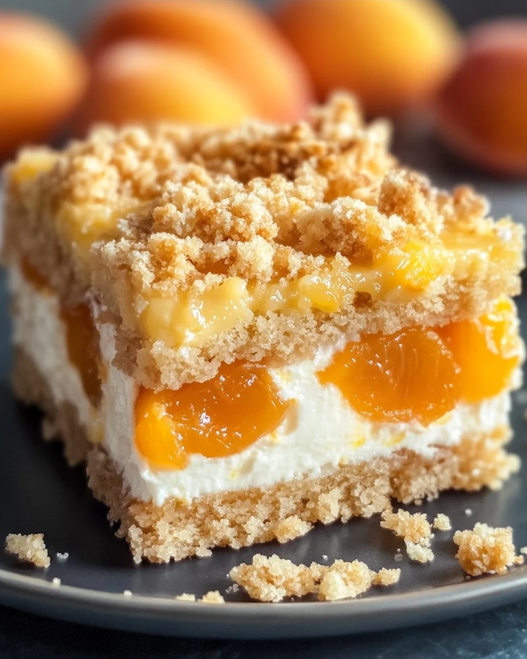 Aprikosenkuchen mit Quark und Streuseln