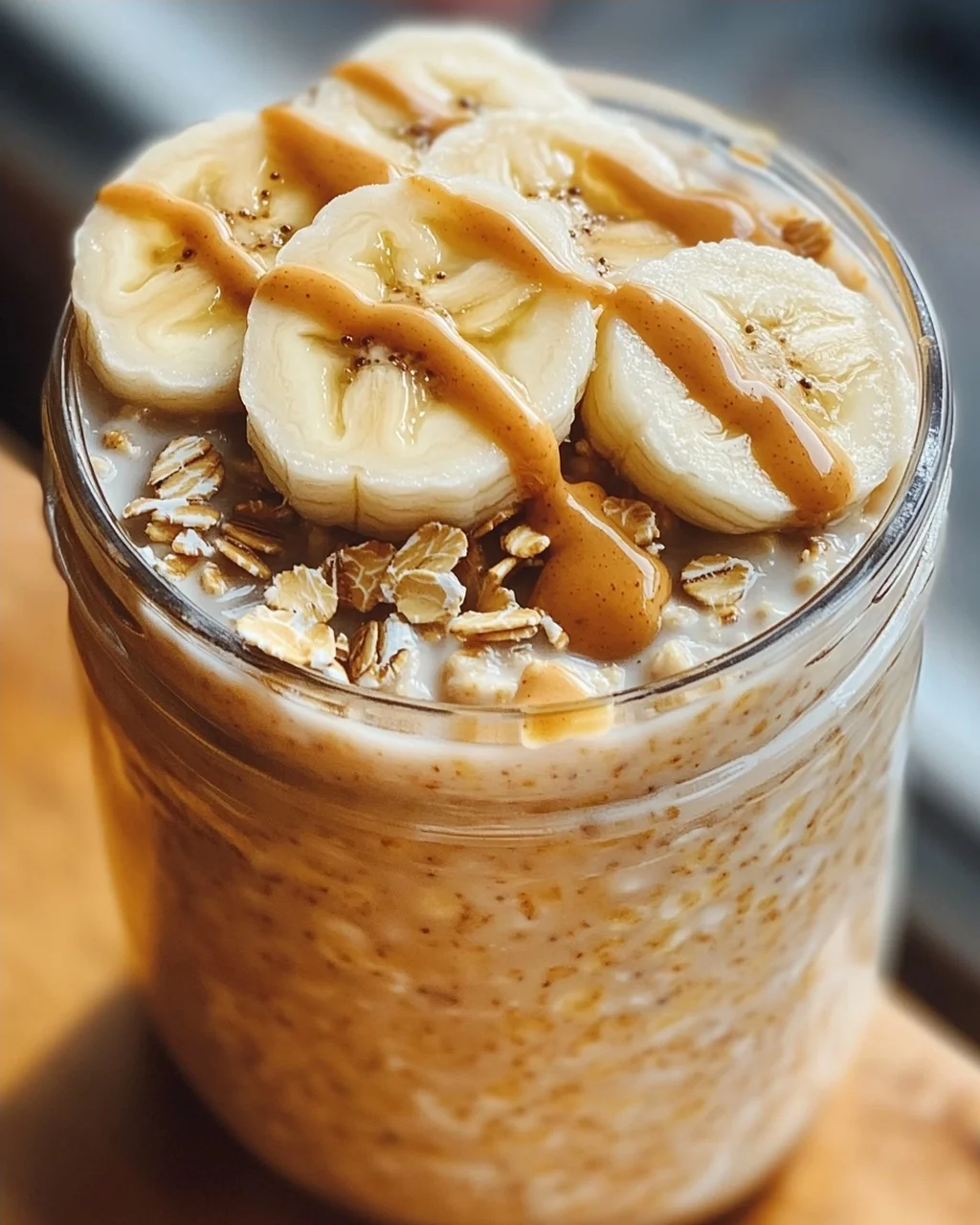 Bananen-Erdnussbutter Overnight Oats