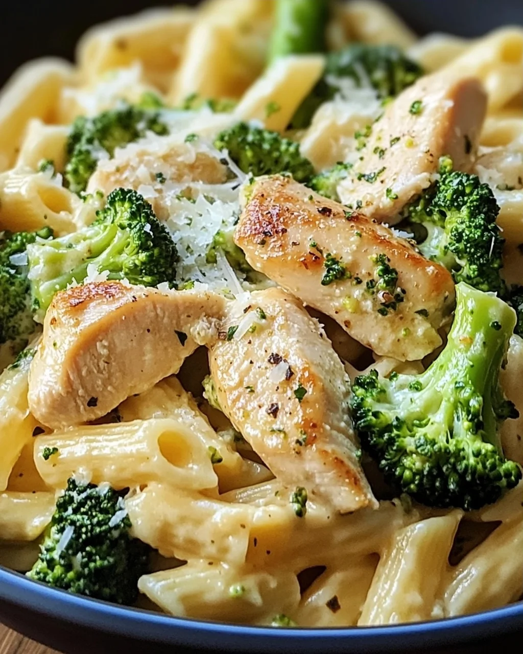 Cremige Hähnchen Brokkoli Pasta