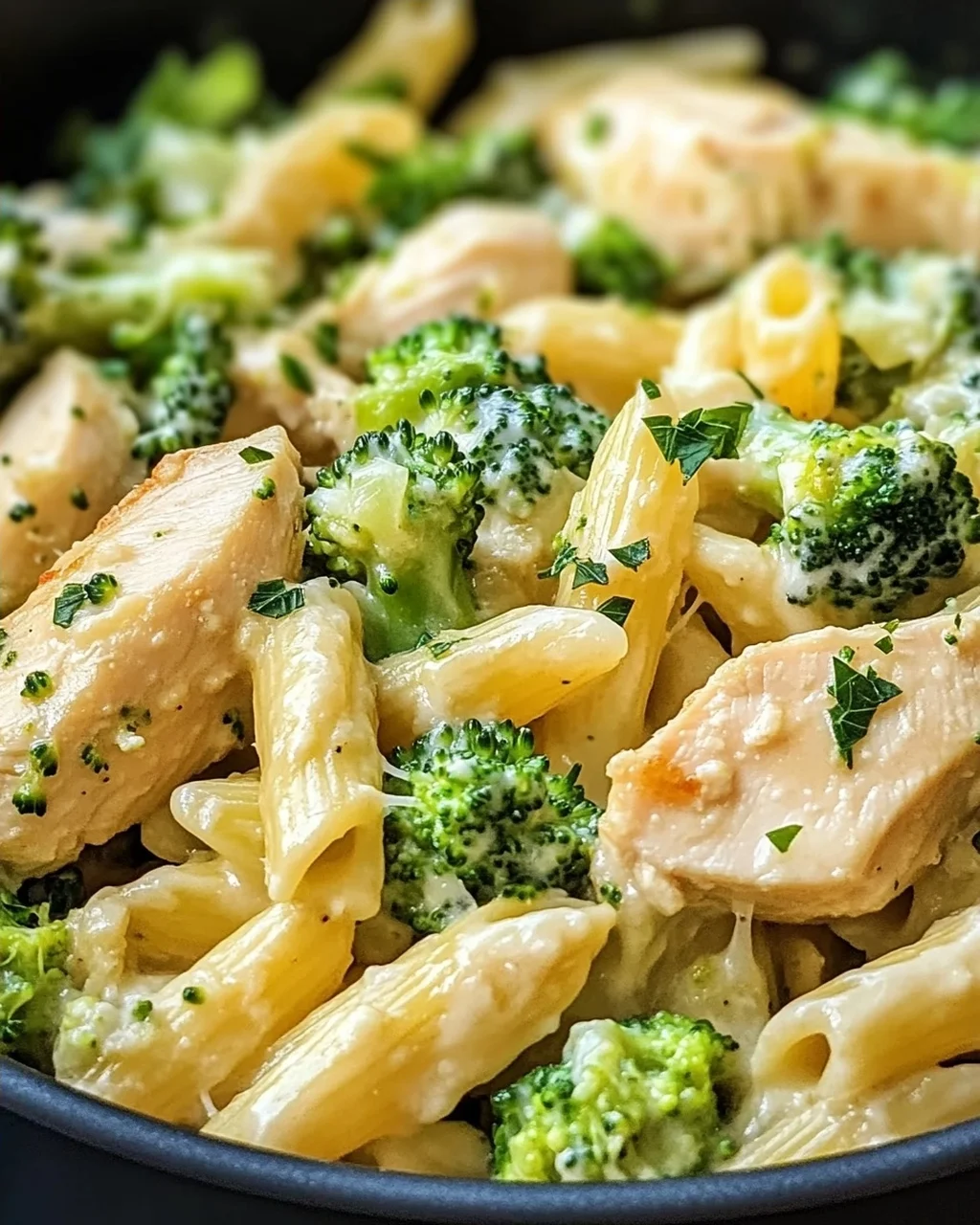 Cremige Hähnchen Brokkoli Pasta