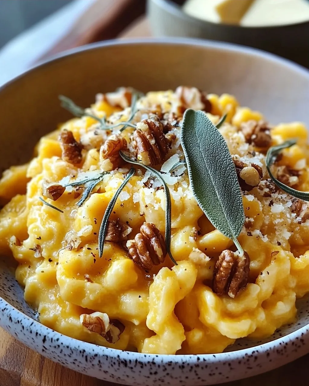 Cremige Kürbis-Spätzle mit Walnuss & Salbei