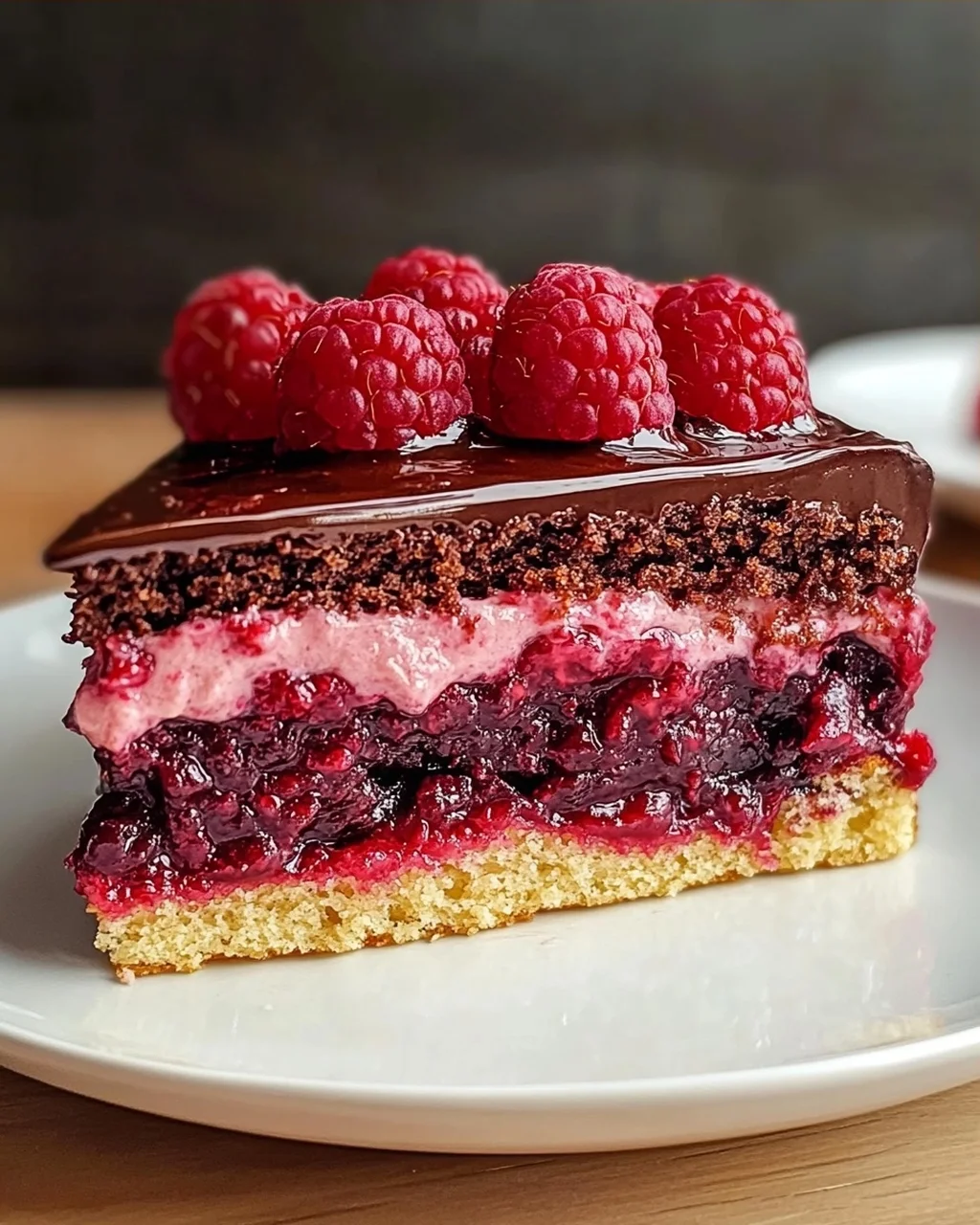 Himbeerkuchen mit Schokopudding