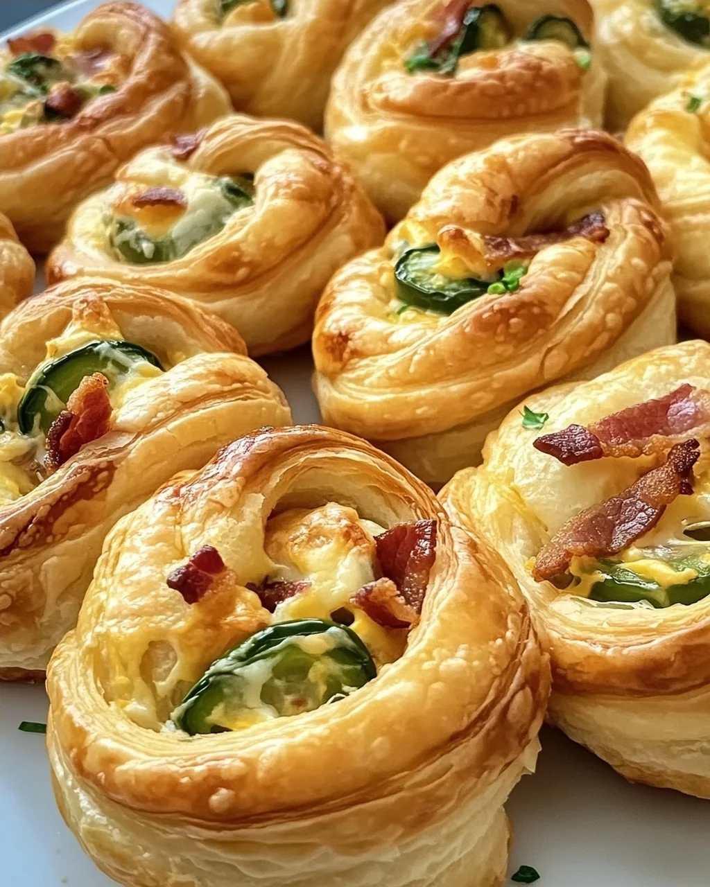 Jalapeño-Popper-Blätterteig-Drehungen für Feste