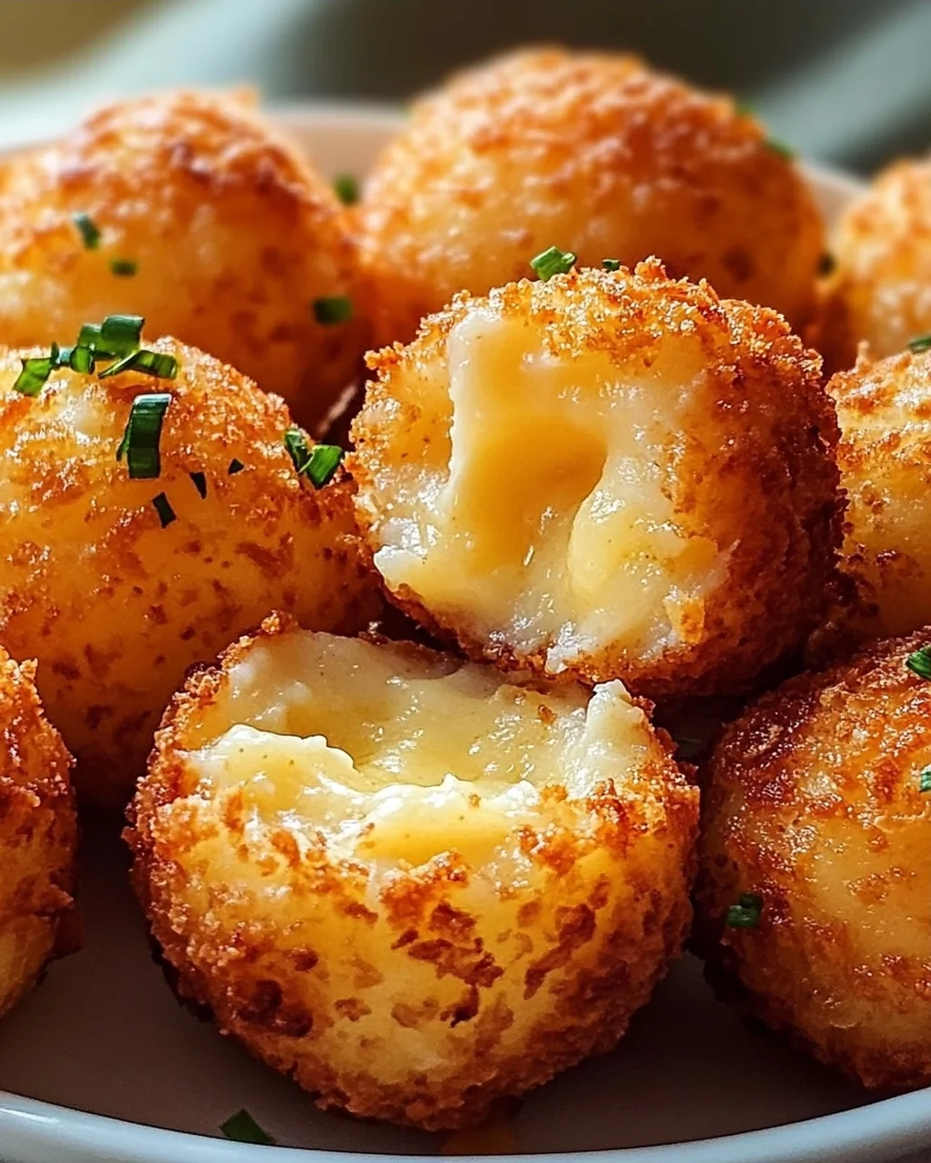 Käse-Kartoffelpüree-Bällchen aus der Heißluftfritteuse