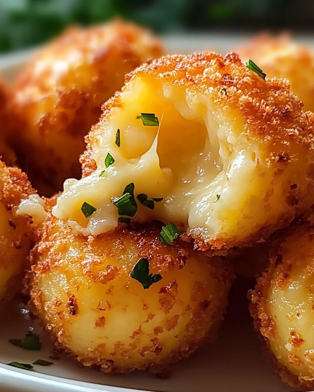 Käse-Kartoffelpüree-Bällchen aus der Heißluftfritteuse