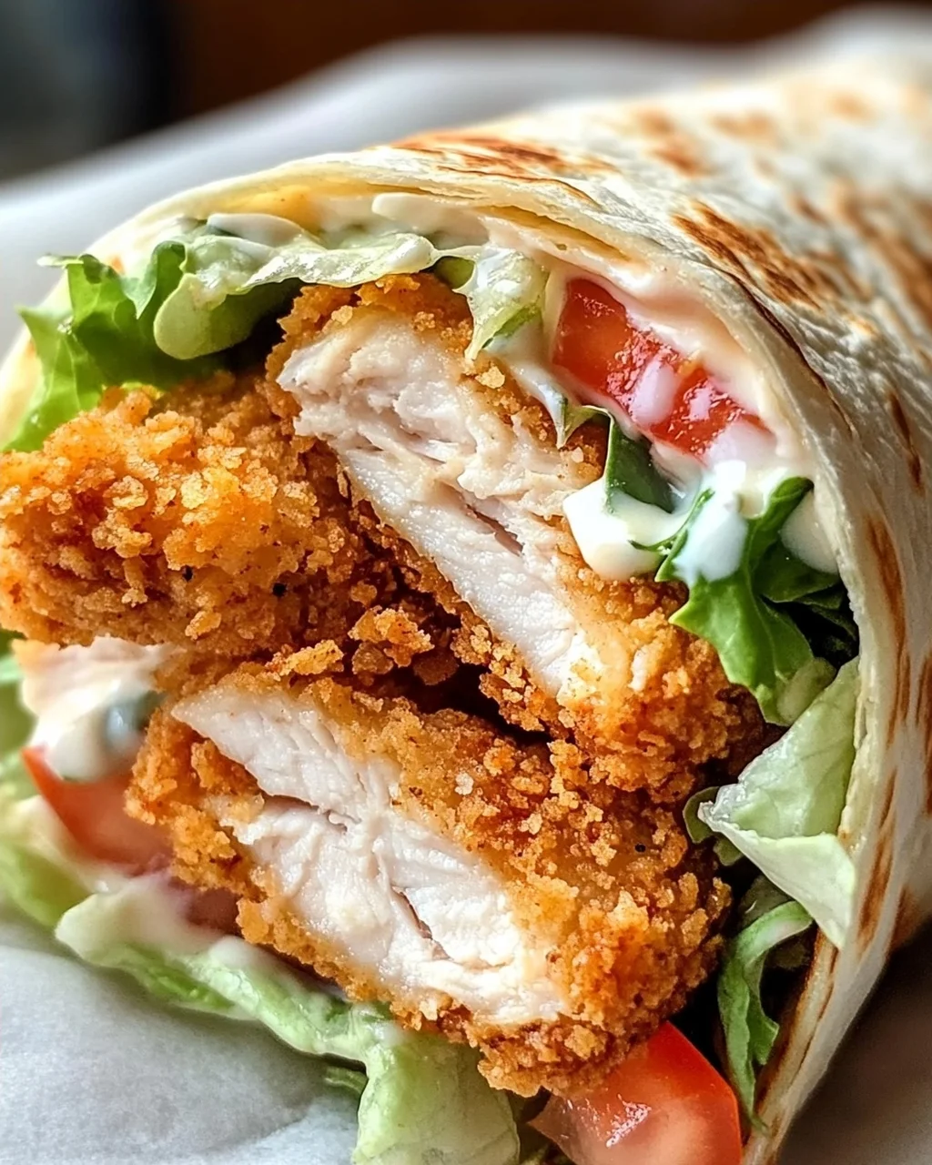 Knuspriger Chicken Ranch Snack Wrap