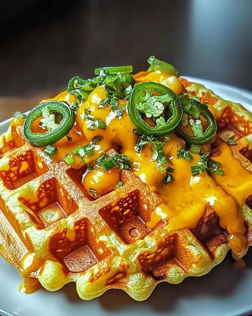 Maisbrotwaffel mit herzhaften Toppings genießen