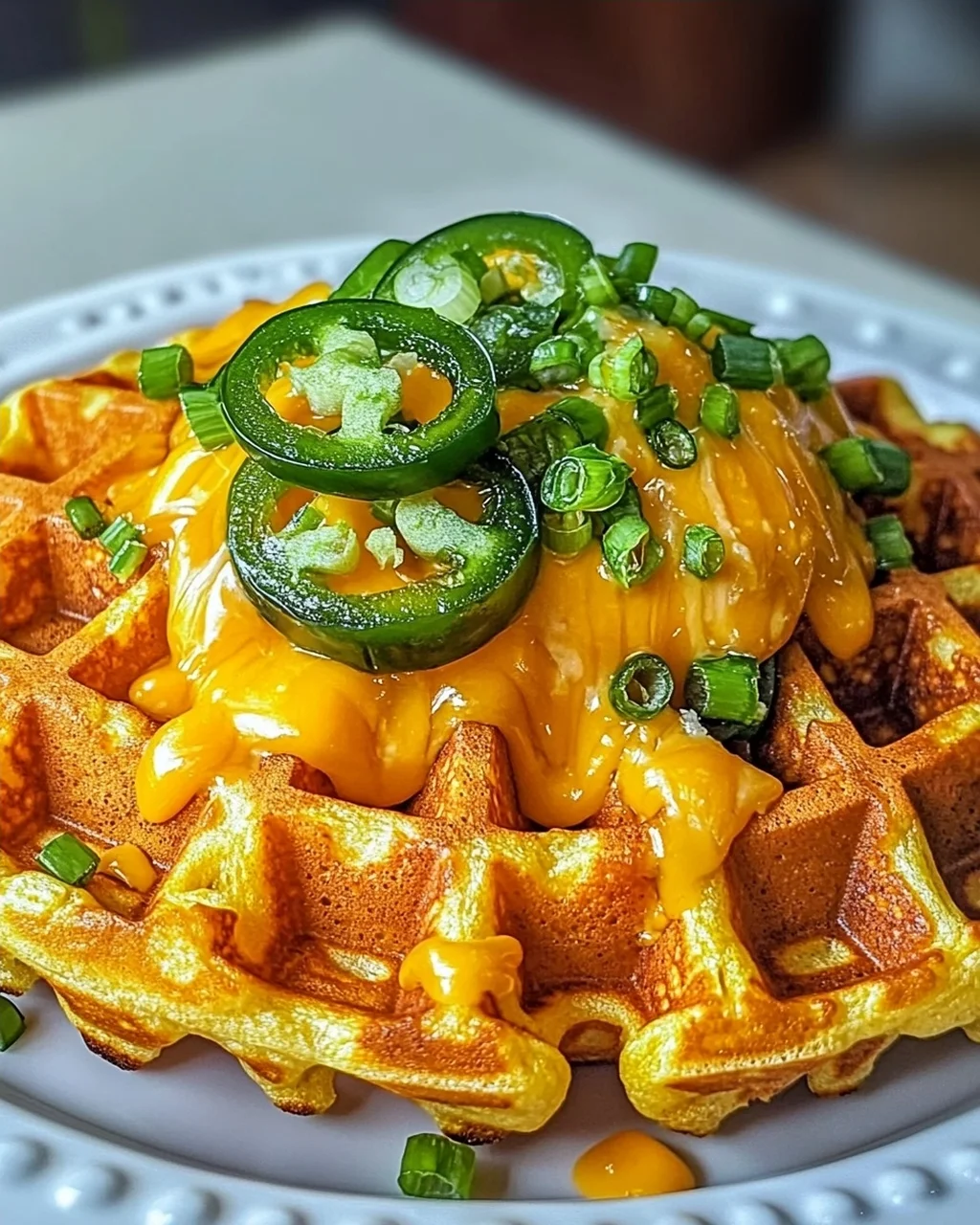 Maisbrotwaffel mit herzhaften Toppings genießen