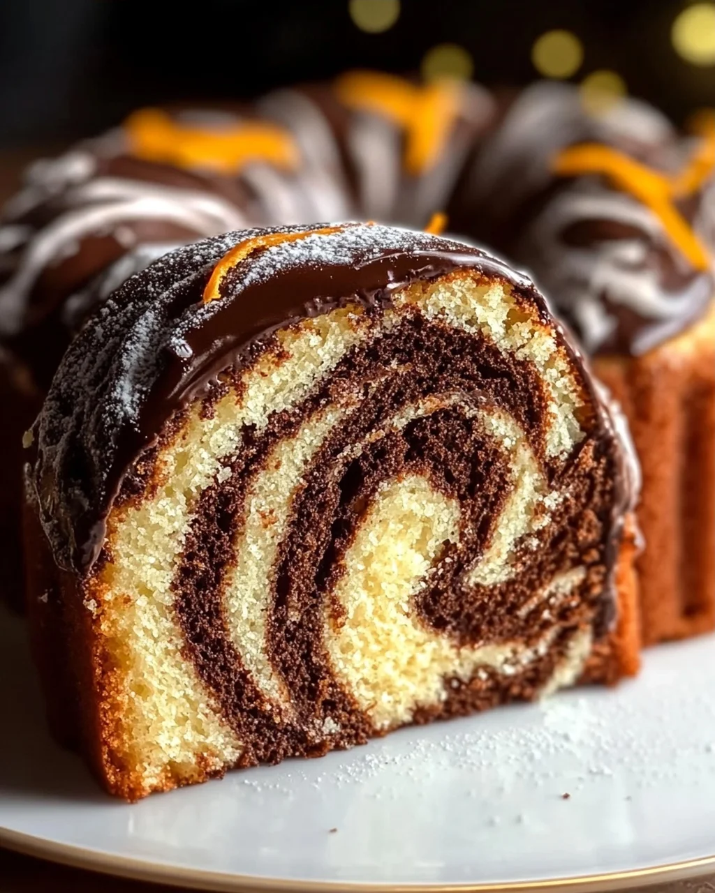 Marmor-Lebkuchen-Gugelhupf