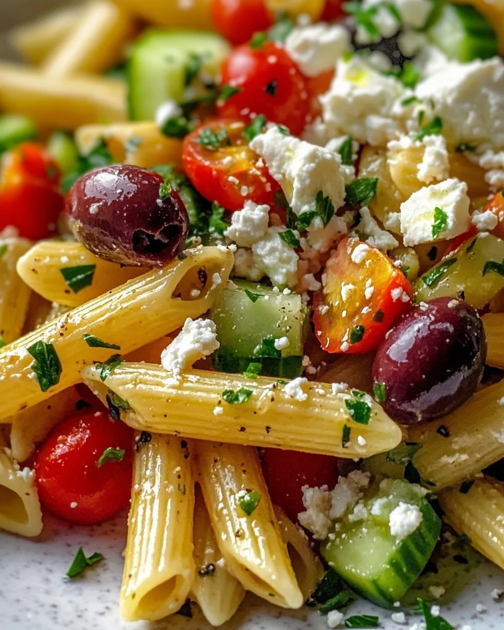 Mediterraner Nudelsalat: Feta, Oliven & Genuss pur!