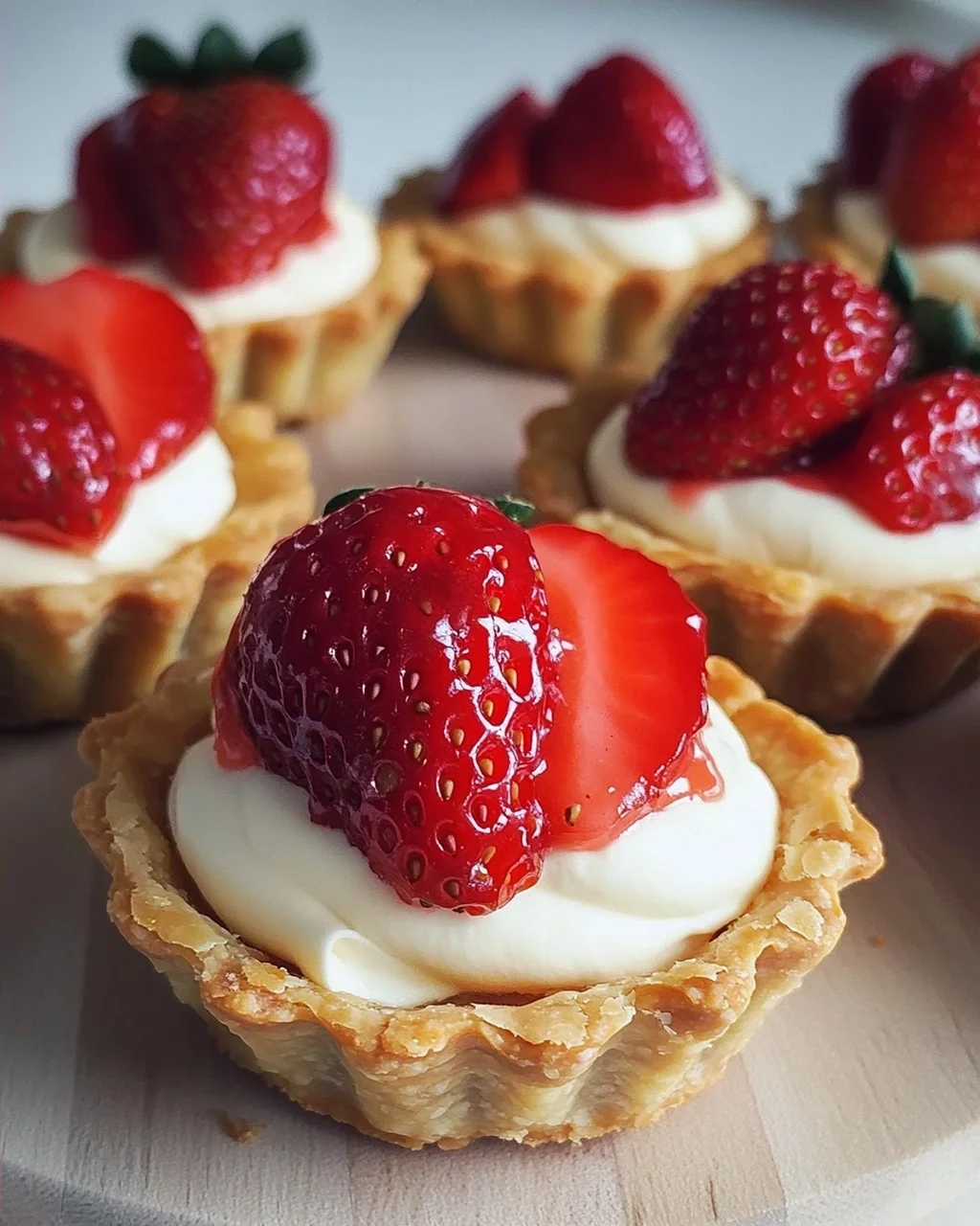 Mürbeteig Tartelettes mit Erdbeeren und Mascarponecreme