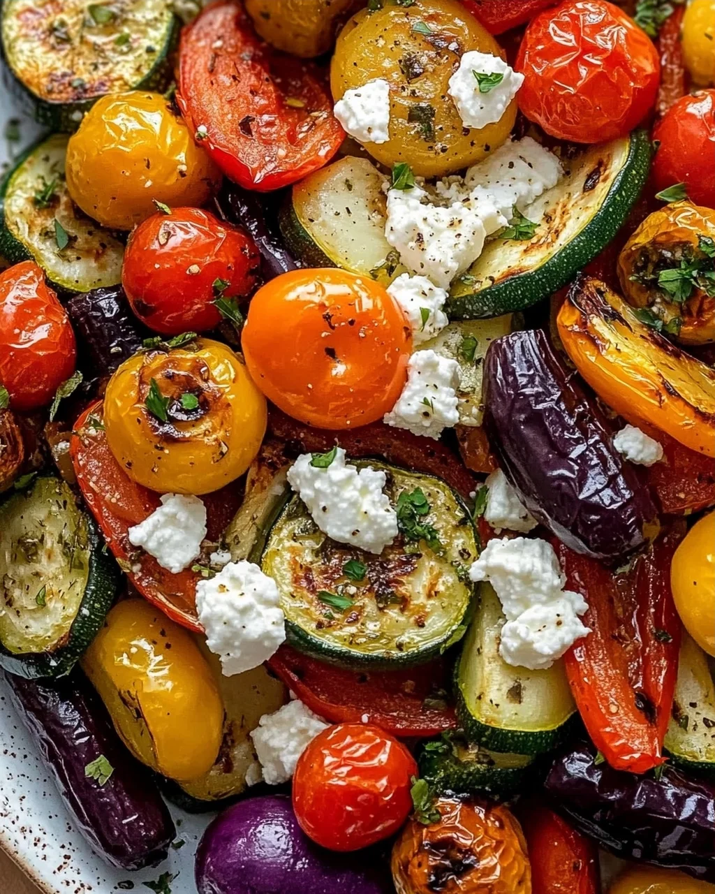 Ofengemüse mit Feta und Kräuterjoghurt vom Blech