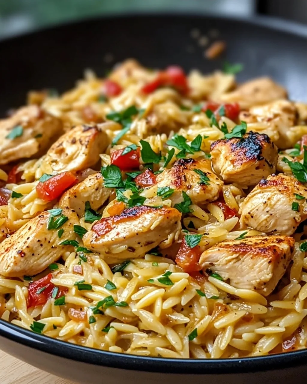 One-Pot Cajun Hähnchen Alfredo Orzo: Geschmack in jedem Bissen