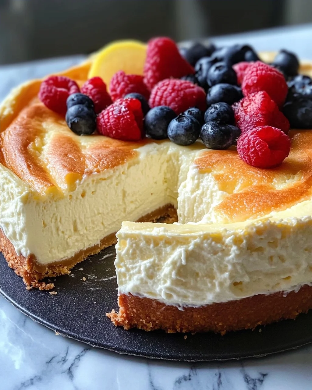 Rezept für cremigen Käsekuchen ohne Boden