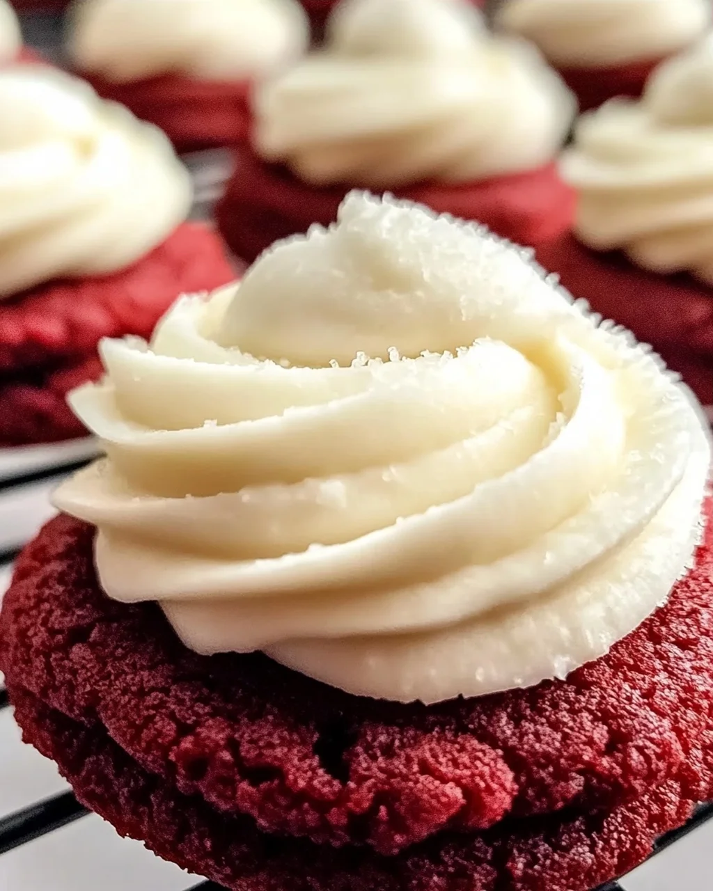 Rote Samtplätzchen mit Frischkäsefrosting ganz einfach