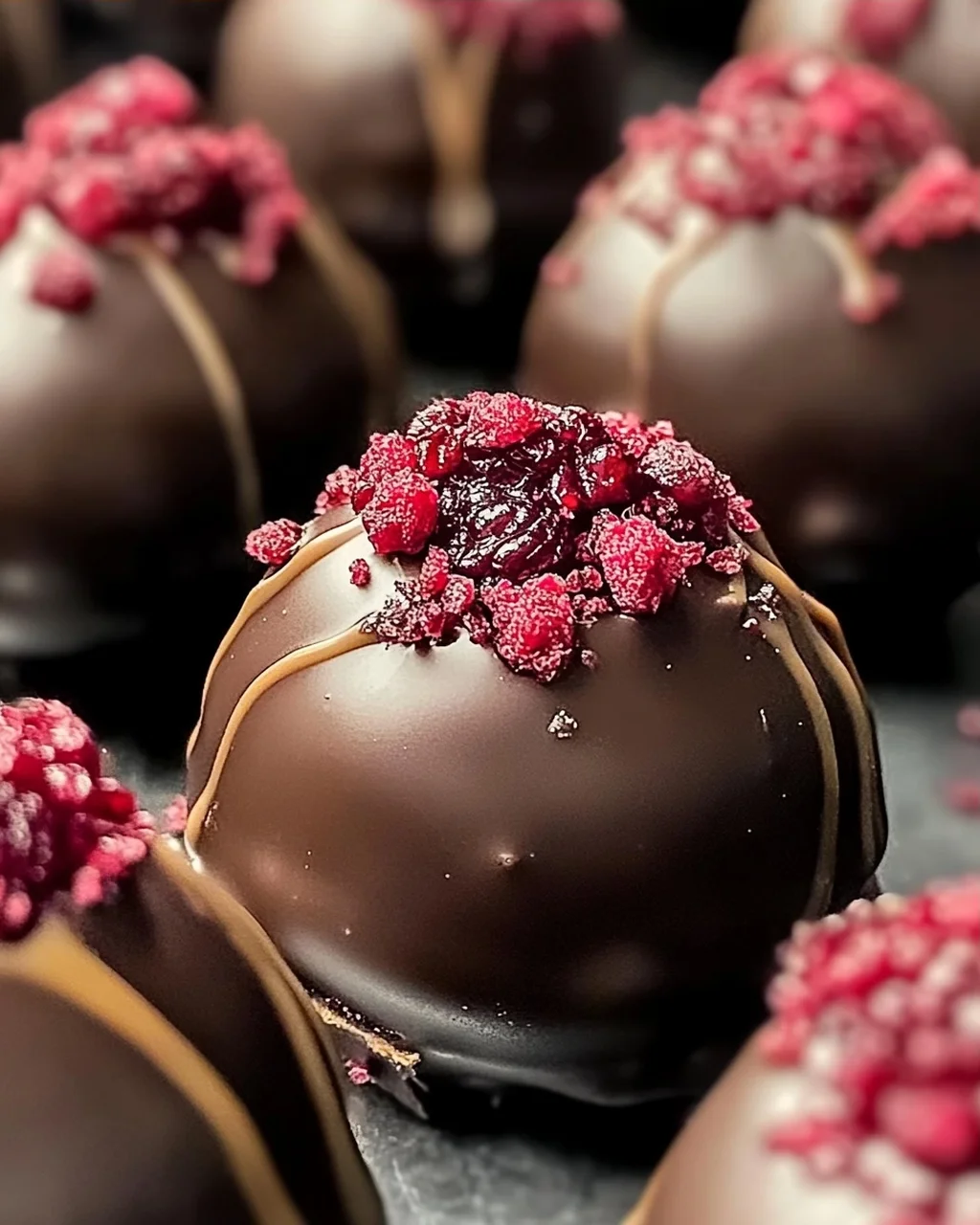 Schokoladen-Himbeer-Pralinen in 3 einfachen Schritten