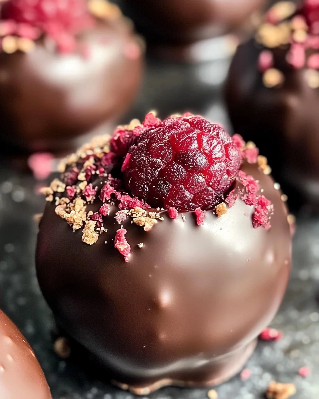 Schokoladen-Himbeer-Pralinen in 3 einfachen Schritten