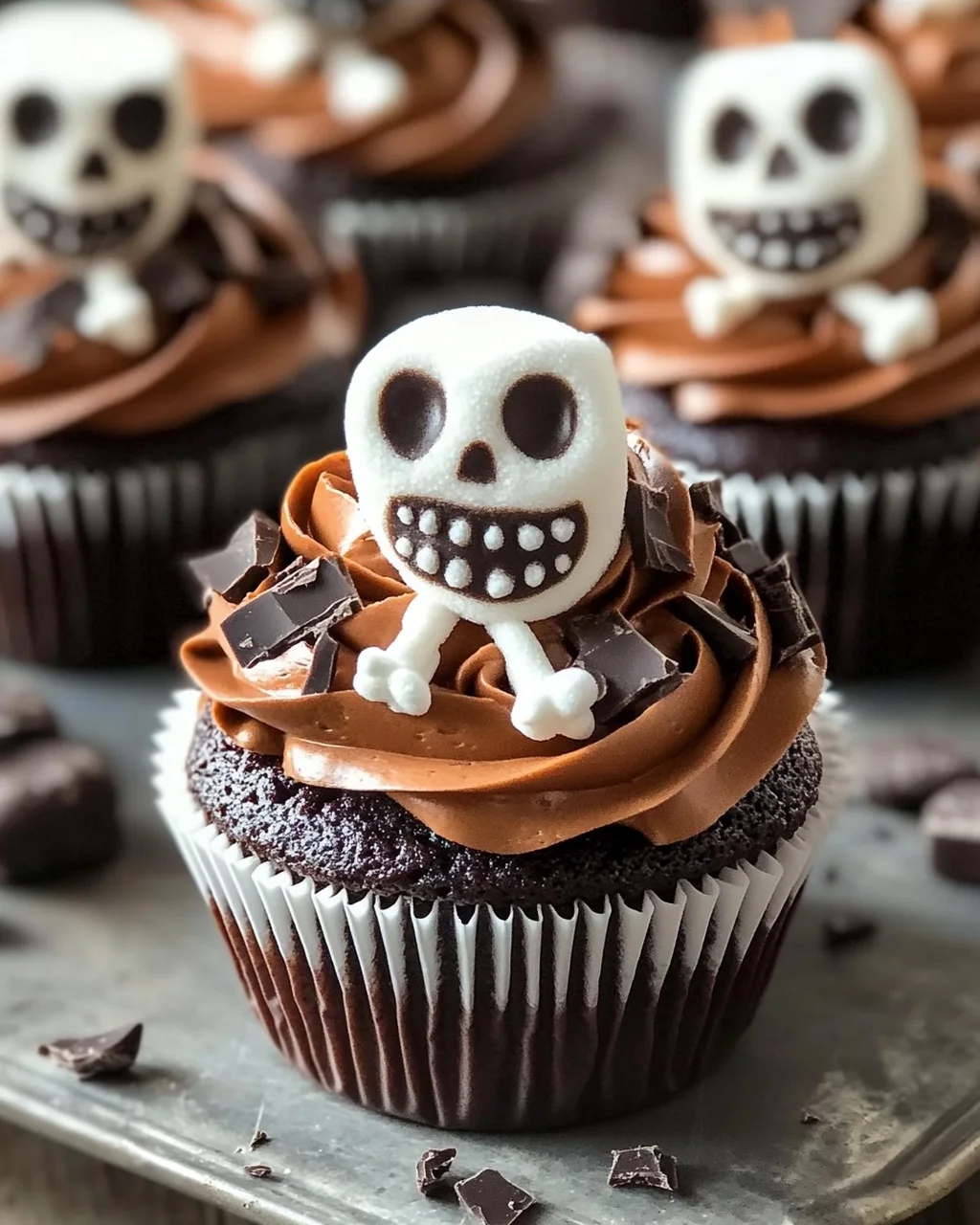 Skelett-Cupcakes (Marshmallow-Variante)