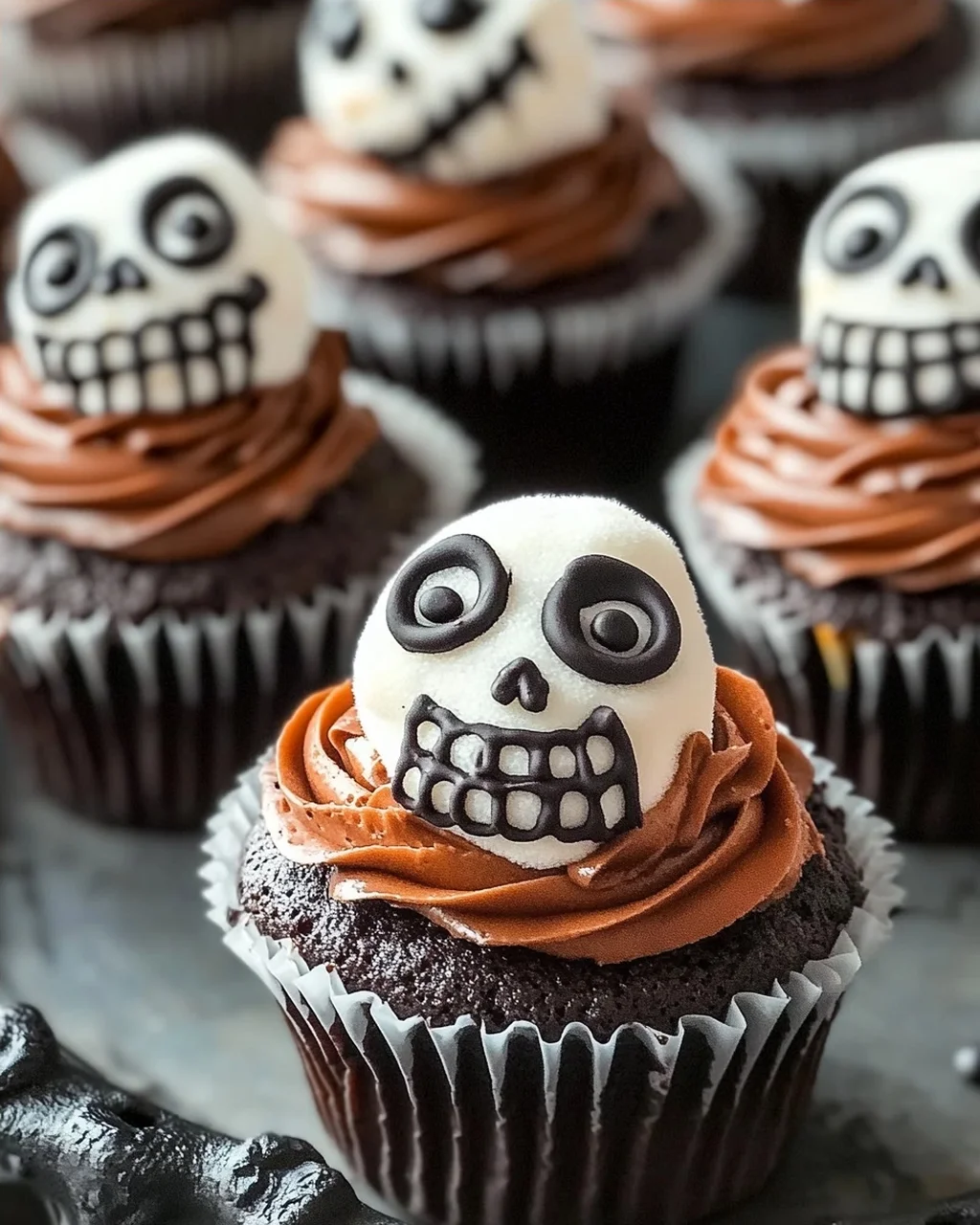 Skelett-Cupcakes (Marshmallow-Variante)