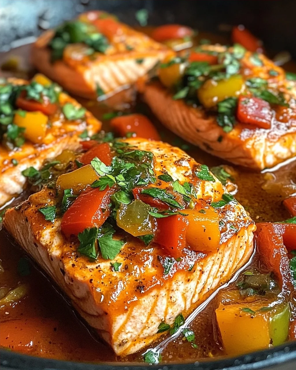 Würziger marokkanischer Fisch in reichhaltiger Soße