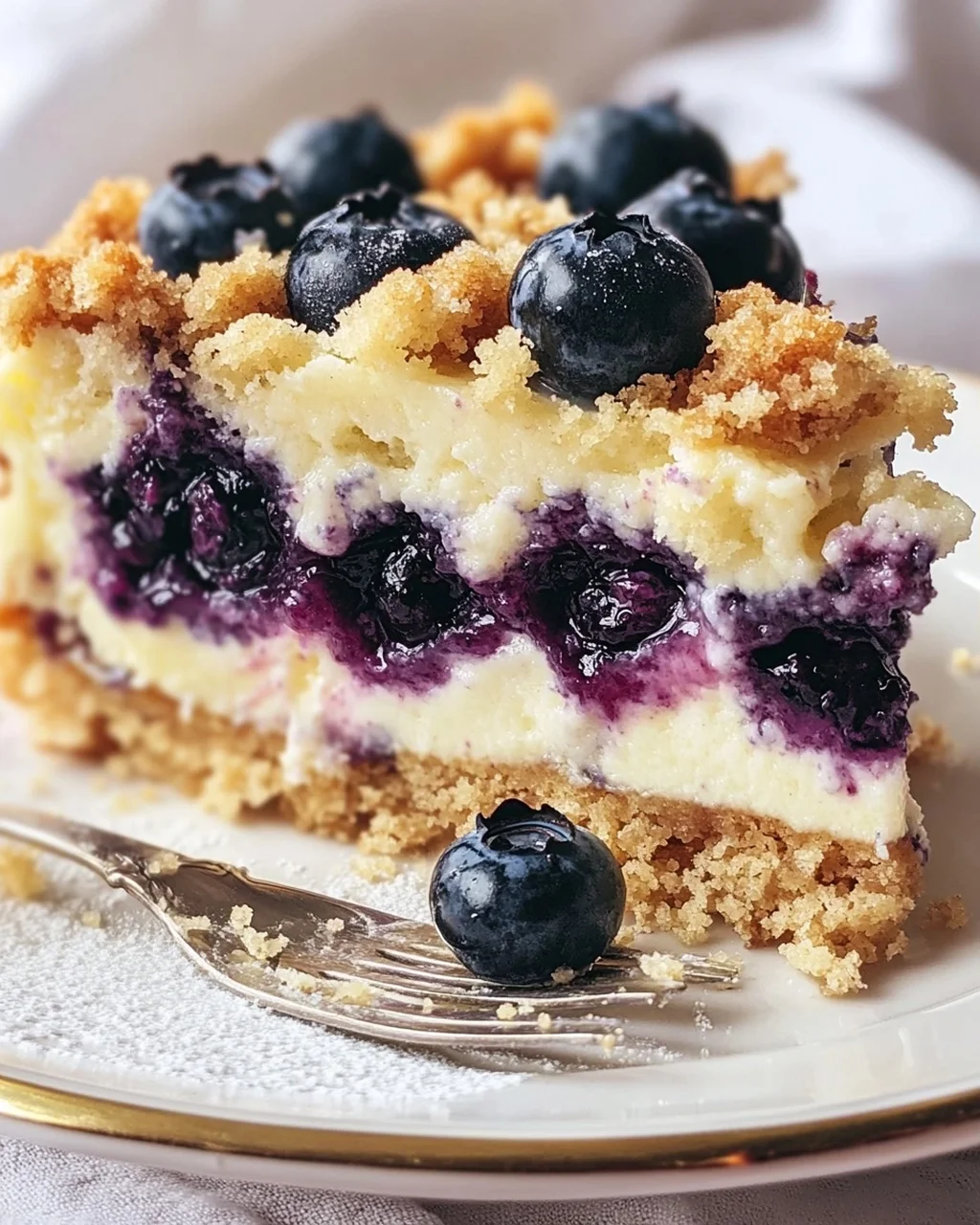 schneller Blaubeer-Quark-Kuchen mit Streuseln